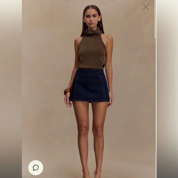 Meshki Denim Micro Mini Skort - Picture 1 of 8